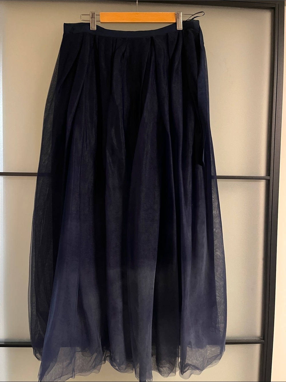 J Crew Women's Navy Tulle Maxi Skirt